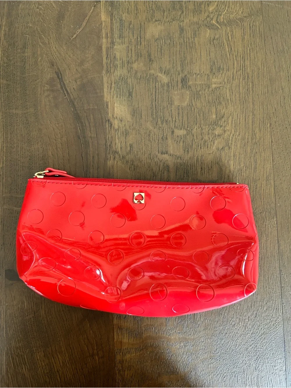 Kate Spade Camellia street little Shiloh cosmetic bag chilli red polka dot